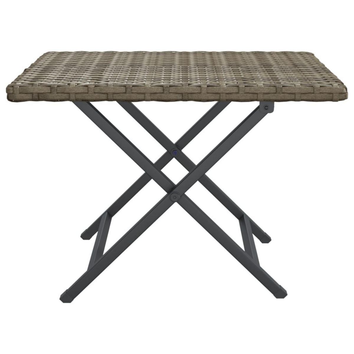 VIDAXL Table pliable gris 45x35x32 cm resine tressee