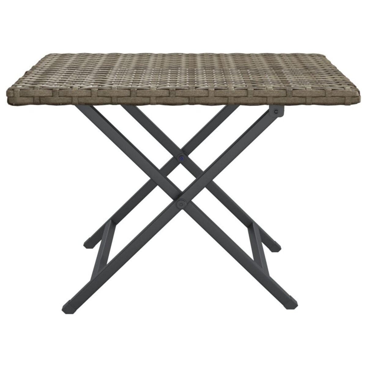 VIDAXL Table pliable gris 45x35x32 cm resine tressee