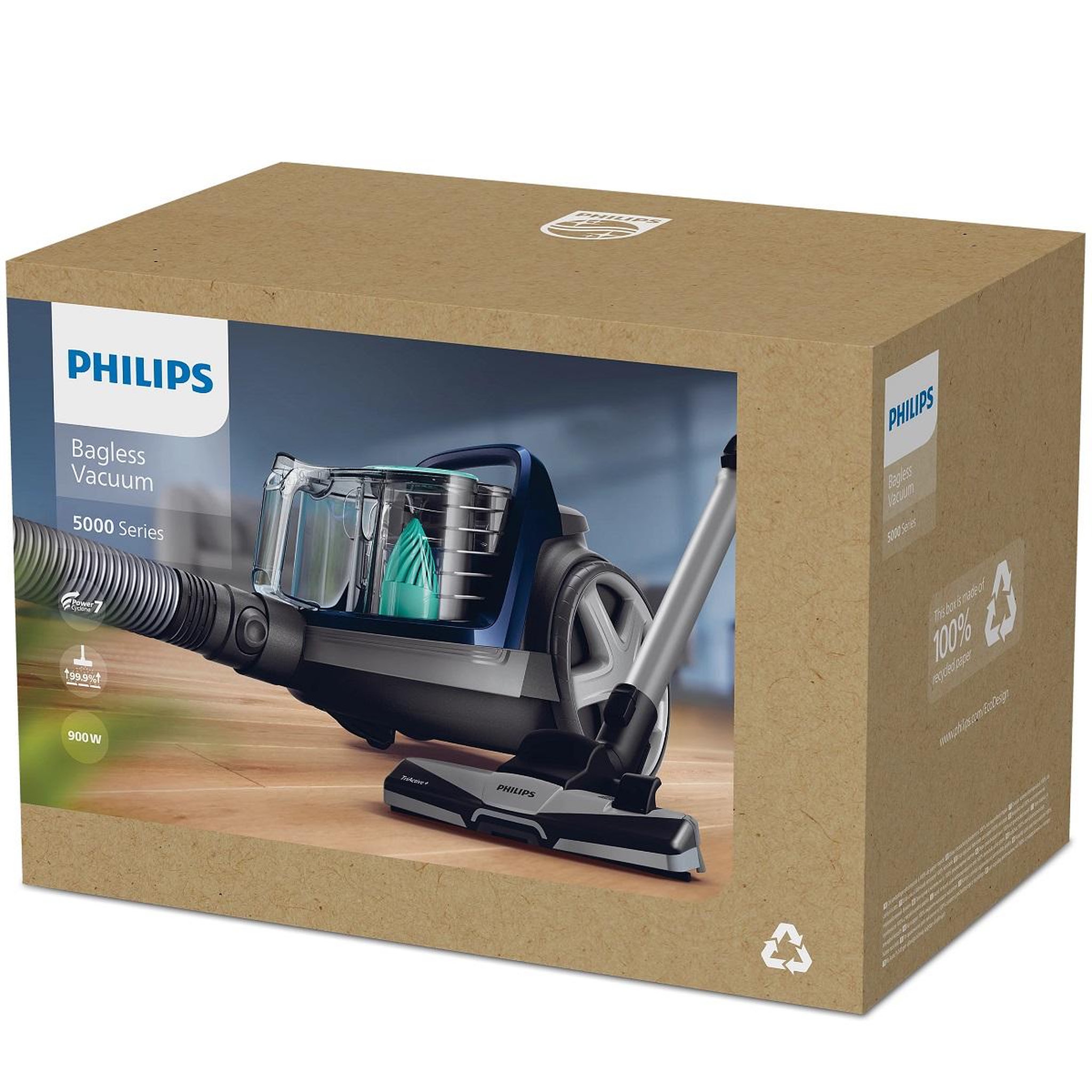 Voir la diapositive 5 : Philips Aspirateur sans sac 900 w 74db bleu - fc9556-09