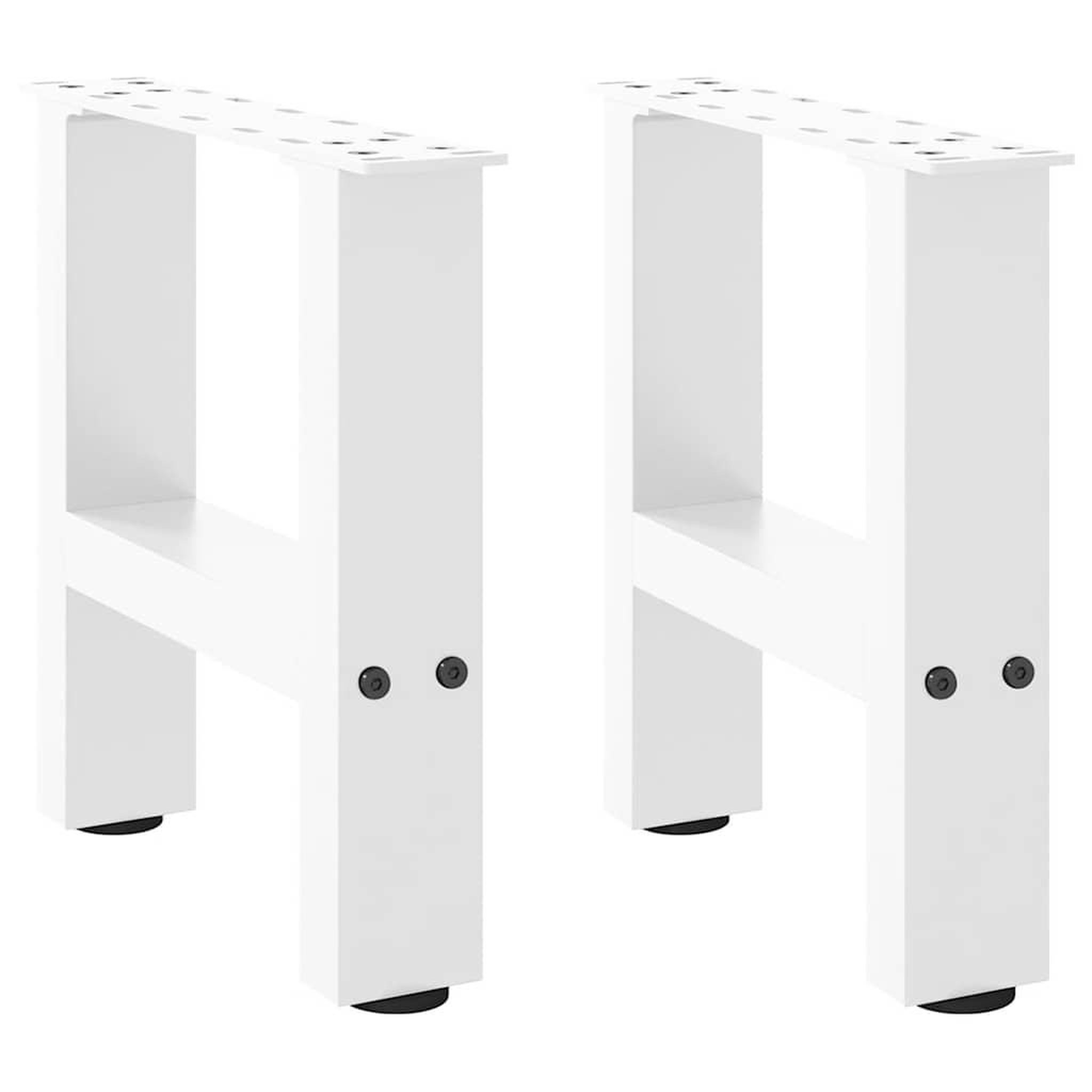 Voir la diapositive 2 : VIDAXL Pieds de table basse blanc 2 pcs 30x(30-31) cm acier