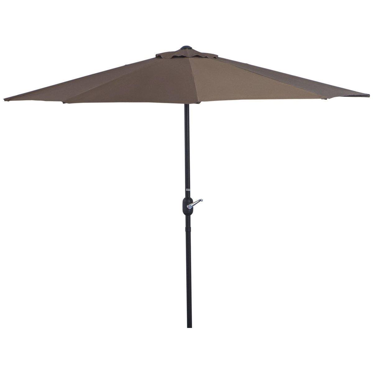 OUTSUNNY Demi parasol - parasol de balcon 5 entretoises métal polyester 2,69L x 1,38l x 2,36H m chocolat