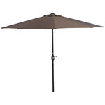 OUTSUNNY Demi parasol - parasol de balcon 5 entretoises métal polyester 2,69L x 1,38l x 2,36H m chocolat