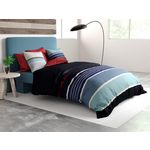 ATELIER DU COTON Parure housse de couette 100% coton 71fils azul. Coloris disponibles : Bleu