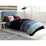 ATELIER DU COTON Parure housse de couette 100% coton 71fils azul. Coloris disponibles : Bleu