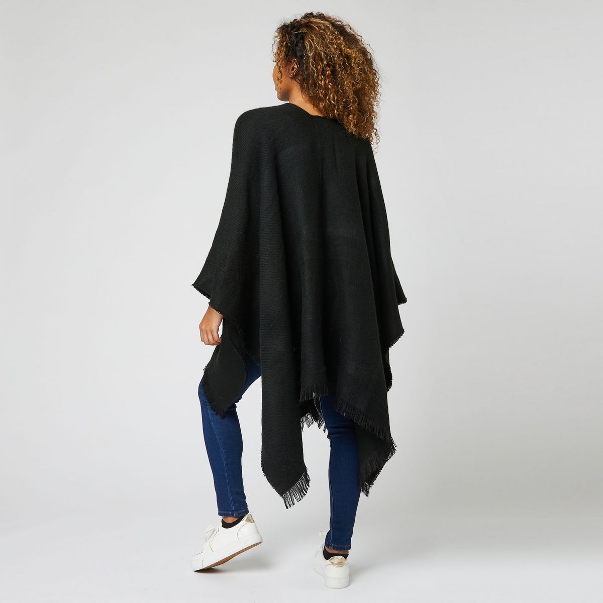 IN EXTENSO Poncho écharpe noir femme