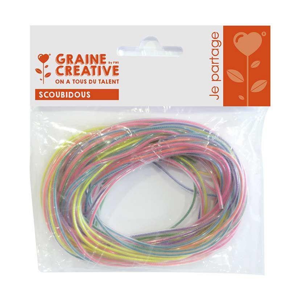 Graine créative Sachet 12 fils scoubidous effet perle sans phtalat
