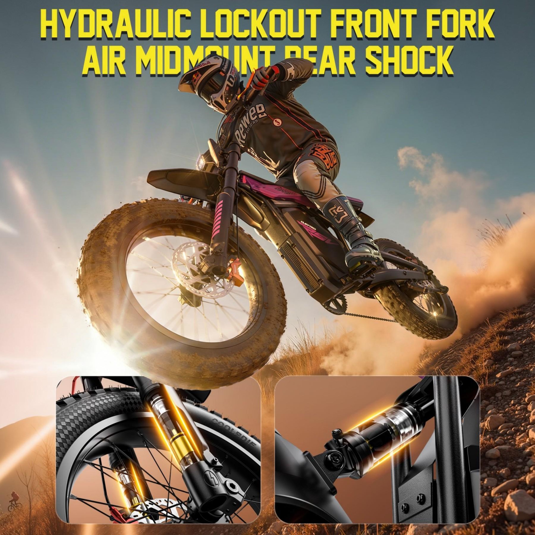 Voir la diapositive 6 : Cleytro Vélo électrique fat bike cleytro fm110 48v 25ah, pneus 20x4.0