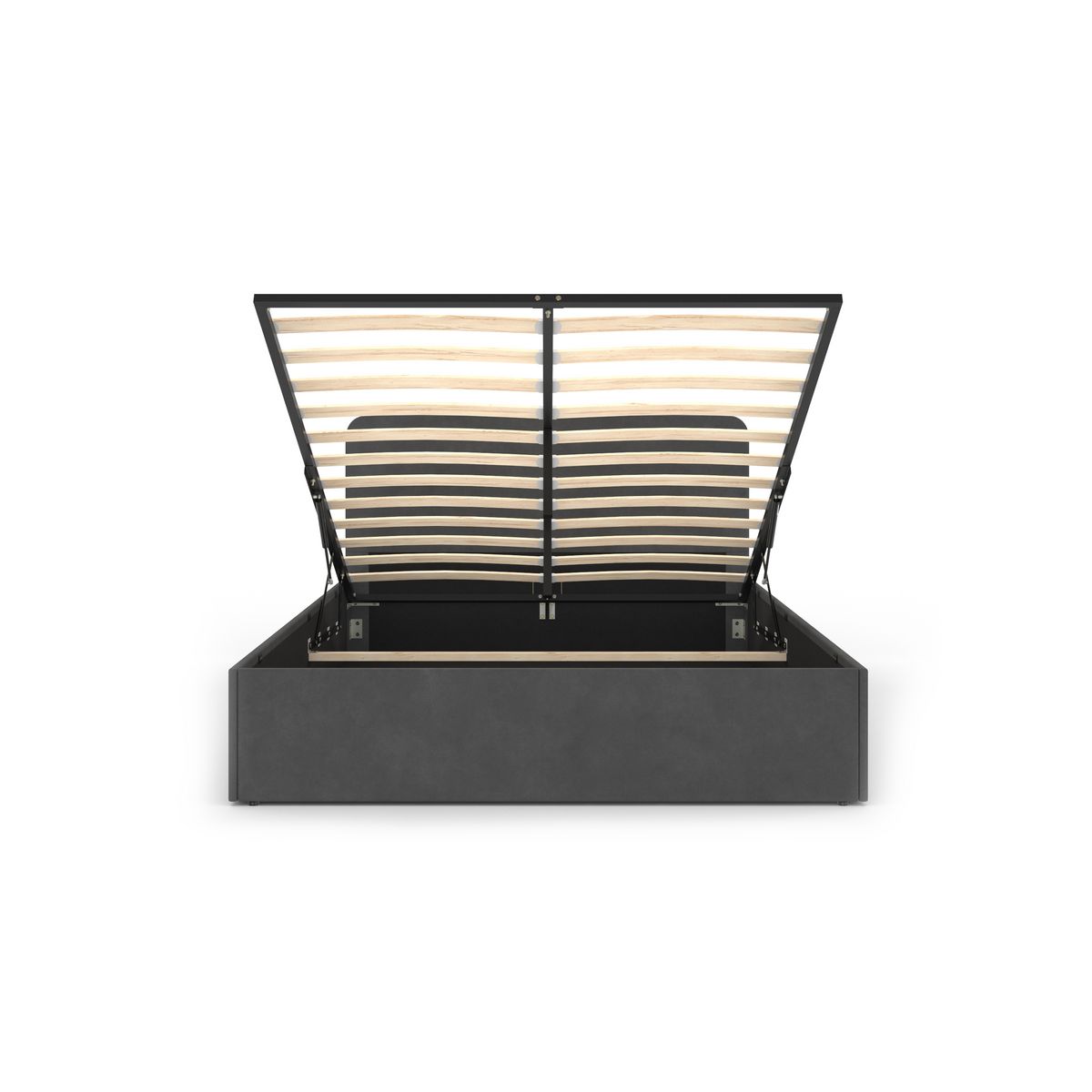 Lit coffre velours avec sommier relevable 140x190 cm AMBRE