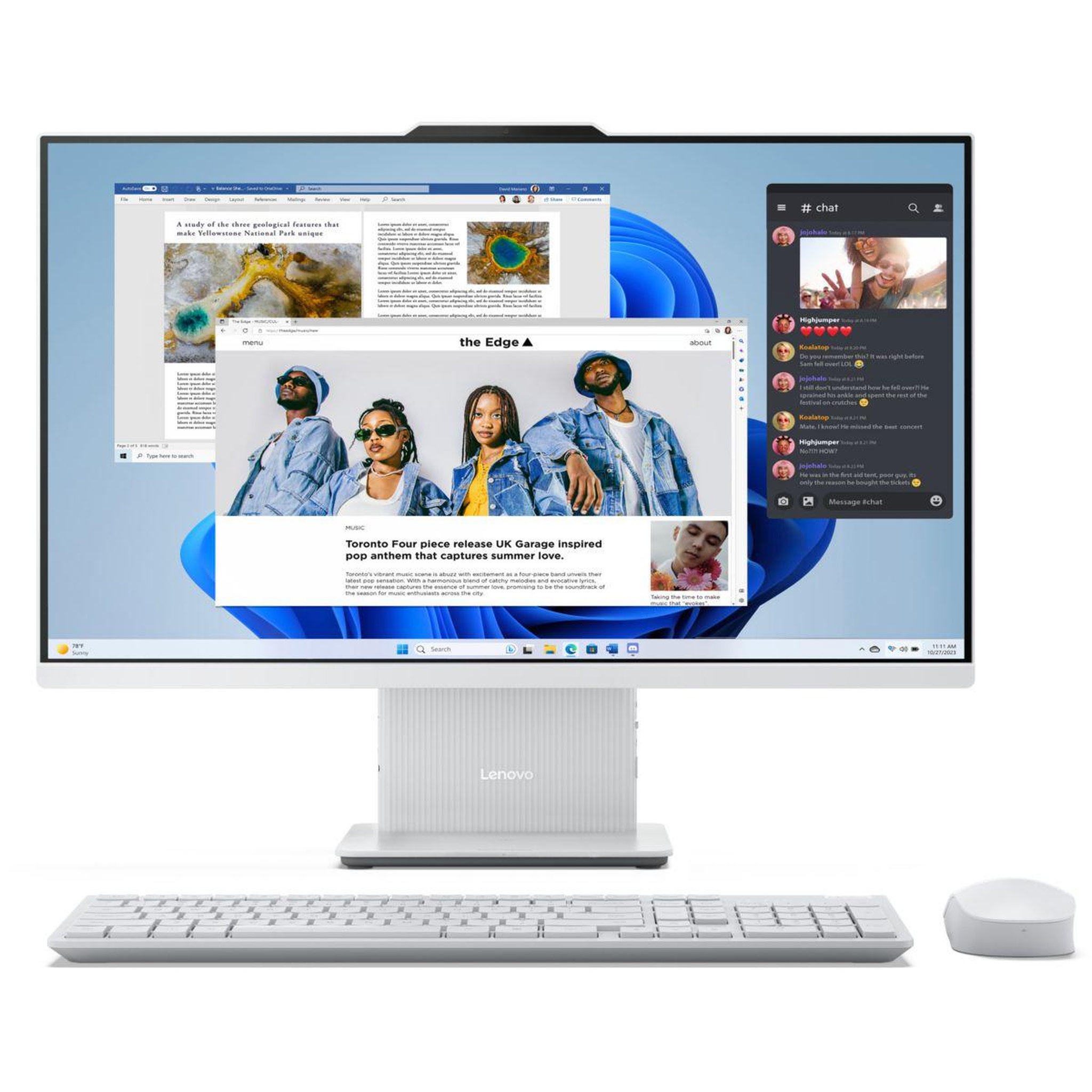 Voir la diapositive 1 : Lenovo Ordinateur tout-en-un IdeaCentre AIO 27IRH9