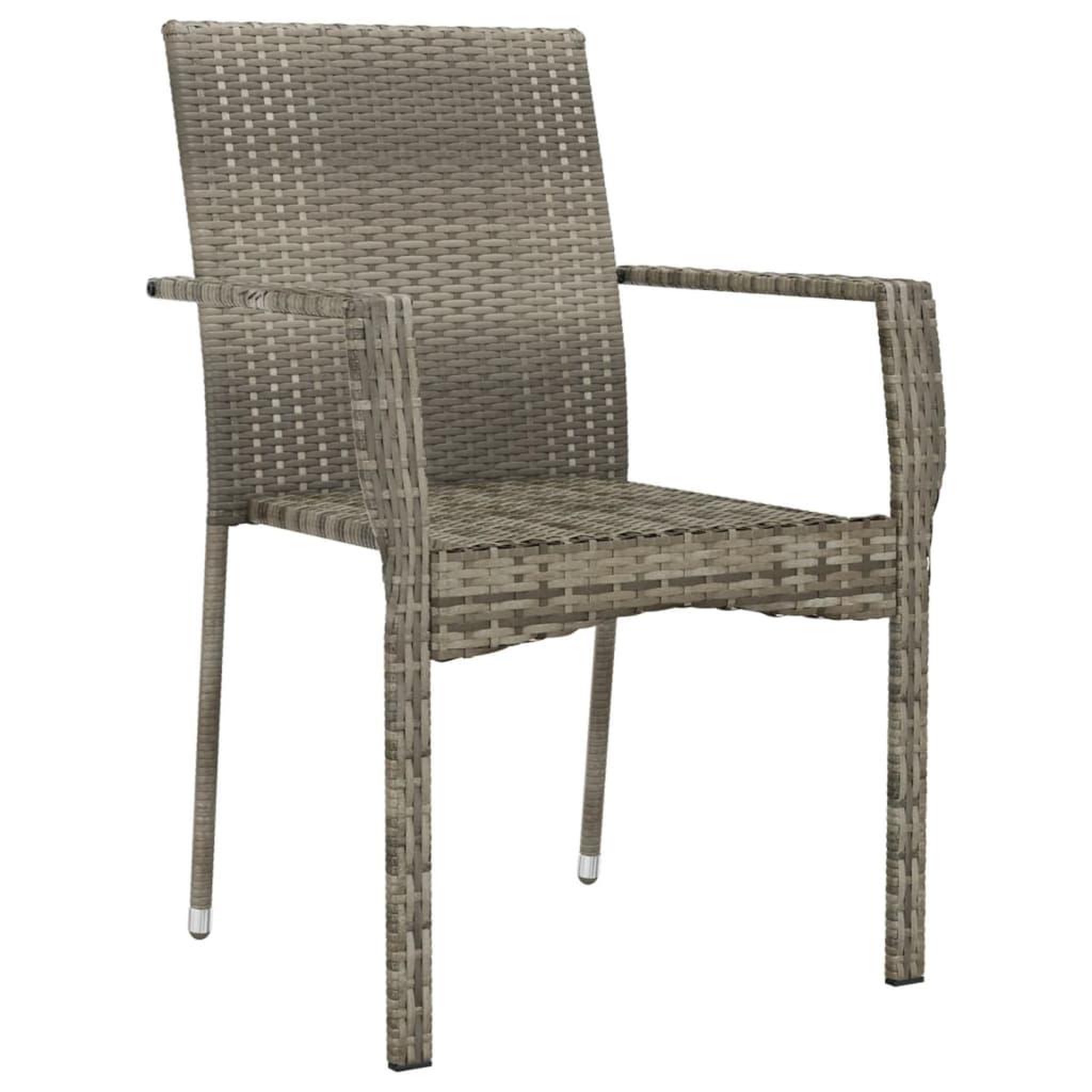 Voir la diapositive 4 : VIDAXL Chaises de jardin avec coussins lot de 2 Resine tressee Gris