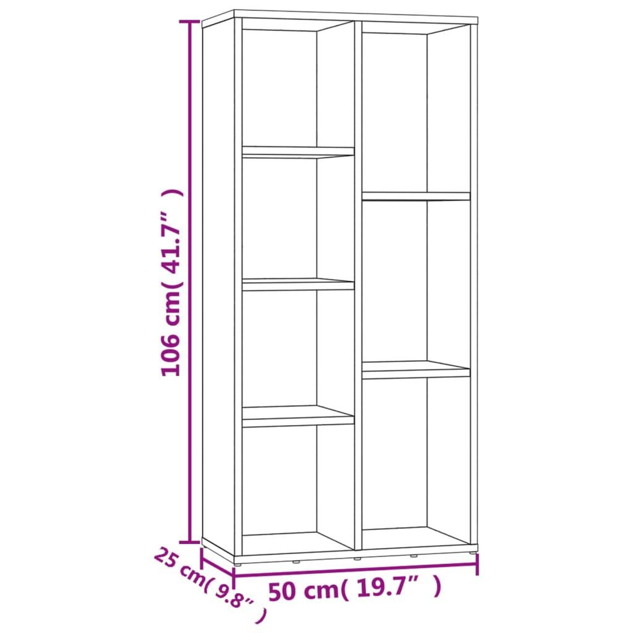 Voir la diapositive 6 : VIDAXL Bibliotheque Gris beton 50x25x106 cm Bois d'ingenierie