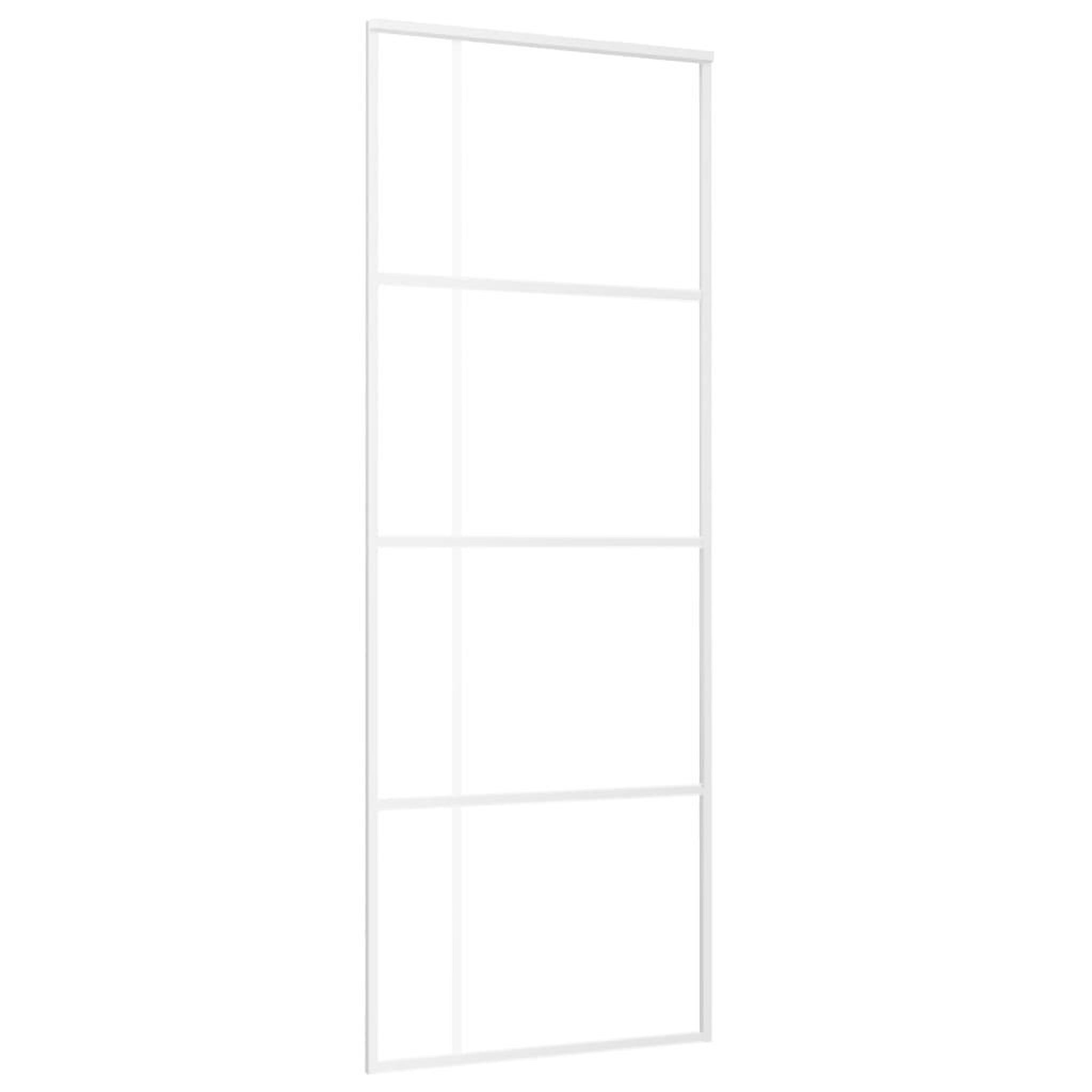 Voir la diapositive 2 : VIDAXL Porte coulissante Verre ESG depoli et aluminium 76x205 cm Blanc