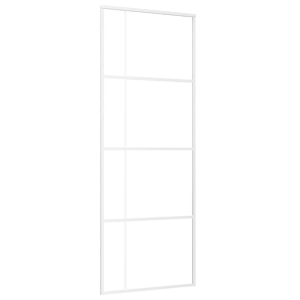 VIDAXL Porte coulissante Verre ESG depoli et aluminium 76x205 cm Blanc