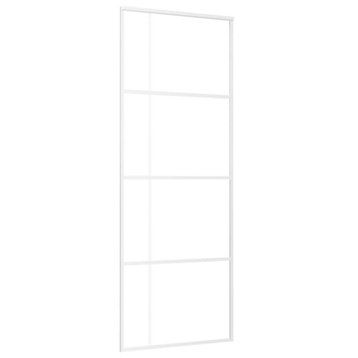 VIDAXL Porte coulissante Verre ESG depoli et aluminium 76x205 cm Blanc