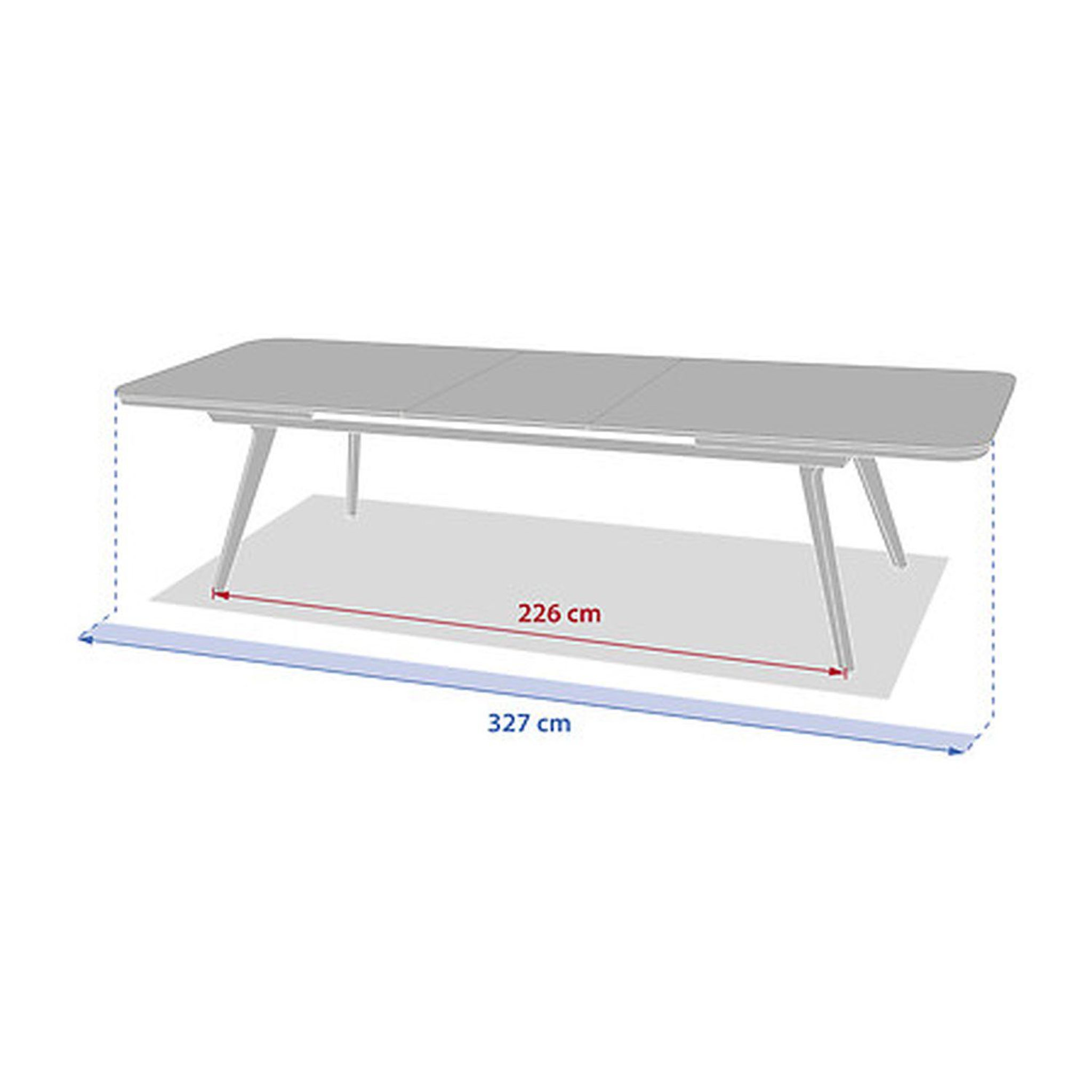 Voir la diapositive 3 : HESPERIDE Table de jardin extensible en aluminium et verre 12 places PULPY - Vert laurier et gris granite