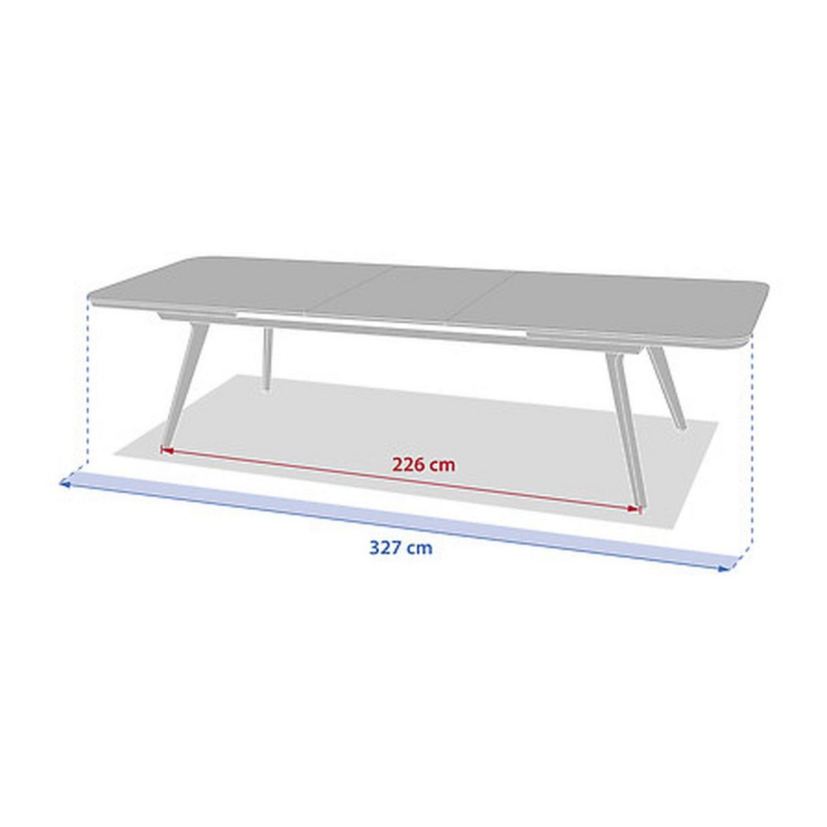HESPERIDE Table de jardin extensible en aluminium et verre 12 places PULPY - Vert laurier et gris granite