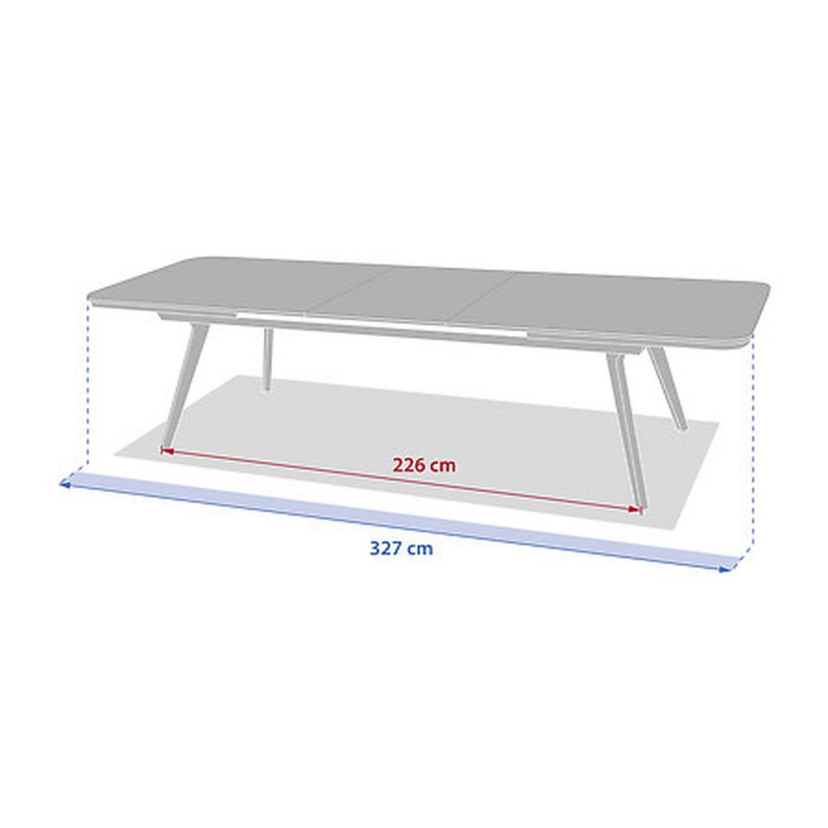 HESPERIDE Table de jardin extensible en aluminium et verre 12 places PULPY - Vert laurier et gris granite