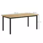 HOMCOM Table basse rectangulaire style industriel dim. 100L x 50l x 45H cm métal noir bois de sapin pré-huilé