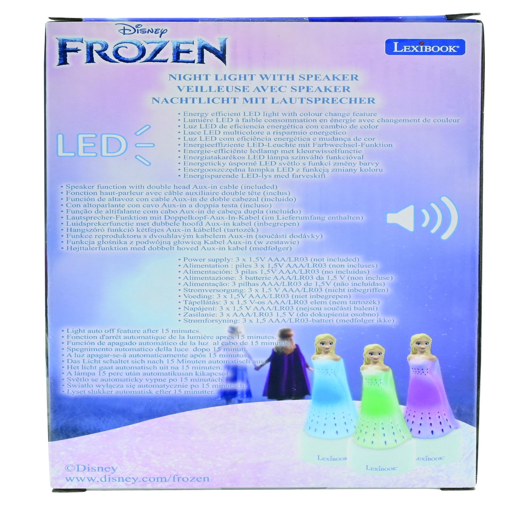 Voir la diapositive 6 : Lexibook Enceinte veilleuse Frozen