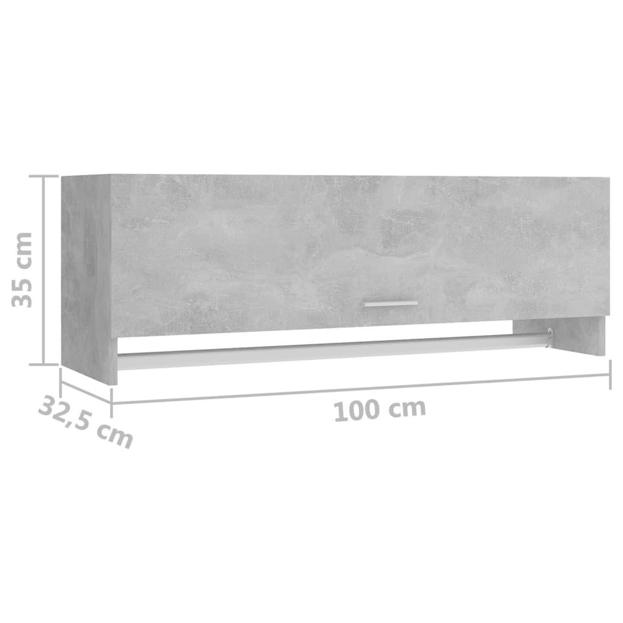 Voir la diapositive 6 : VIDAXL Garde-robe gris beton 100x32,5x35 cm bois d'ingenierie