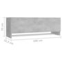 Voir la diapositive 6 : VIDAXL Garde-robe gris beton 100x32,5x35 cm bois d'ingenierie