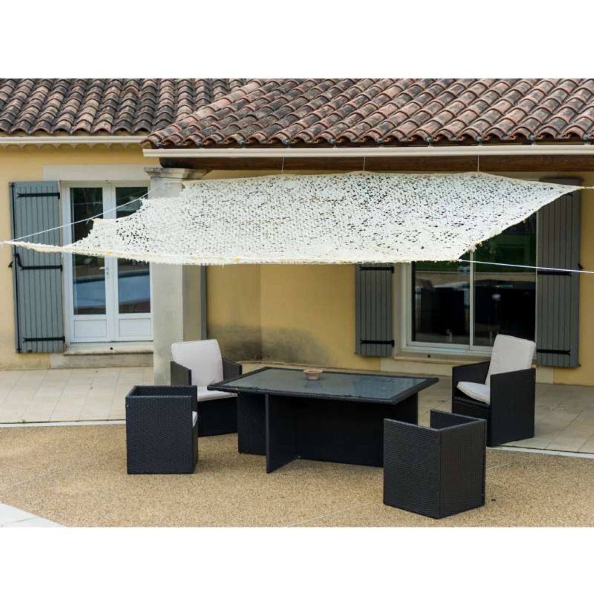 Voir la diapositive 3 :  Toile d'ombrage ajourée beige 120 g/m2  Werkapro 3 x 3m