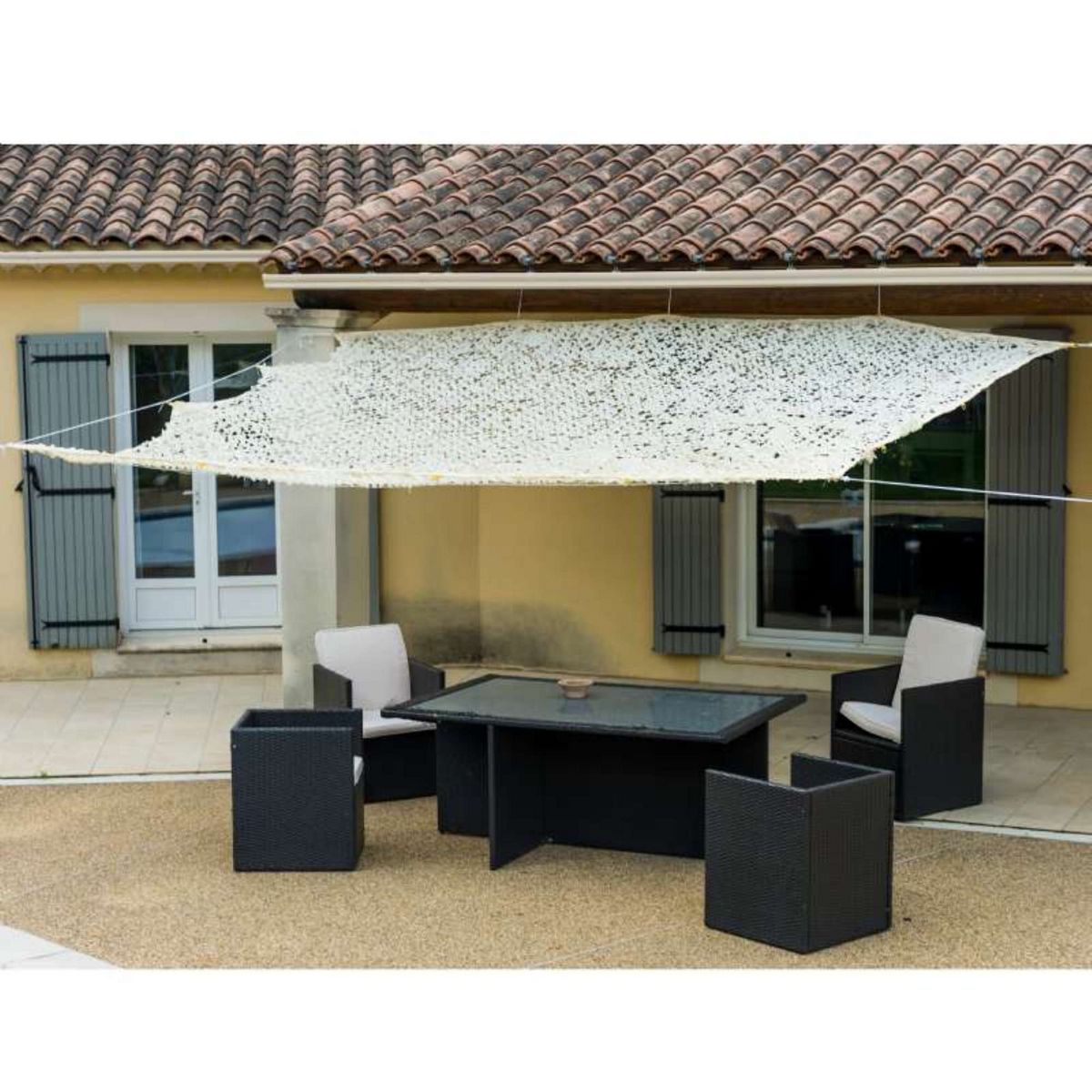  Toile d'ombrage ajourée beige 120 g/m2  Werkapro 3 x 3m