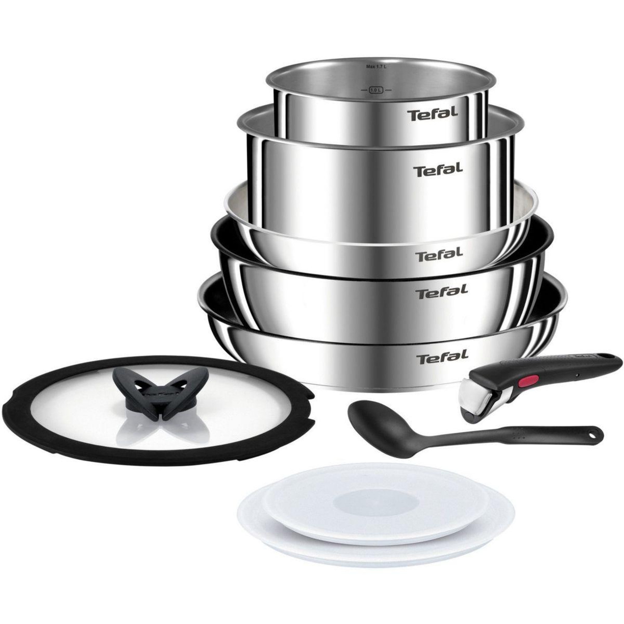 Voir la diapositive 1 : TEFAL Batterie de cuisine ingenio emotion 10pcs l897s104