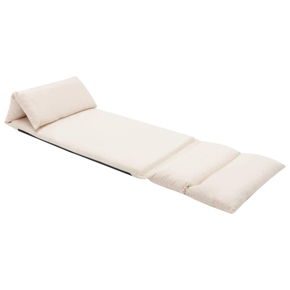 VIDAXL Chaise pliable de sol Creme Microfibre