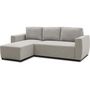 Voir la diapositive 3 : MARKET24 Canapé d'angle convertible réversible 3 a 4 places - PHARELL - Tissu beige - Coffre de rangement - L 224 x P 155 x H 85 cm