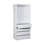Voir la diapositive 4 : SWEEEK Module dressing avec 4 tiroirs et 1 penderie blanc. panneaux stratifiés