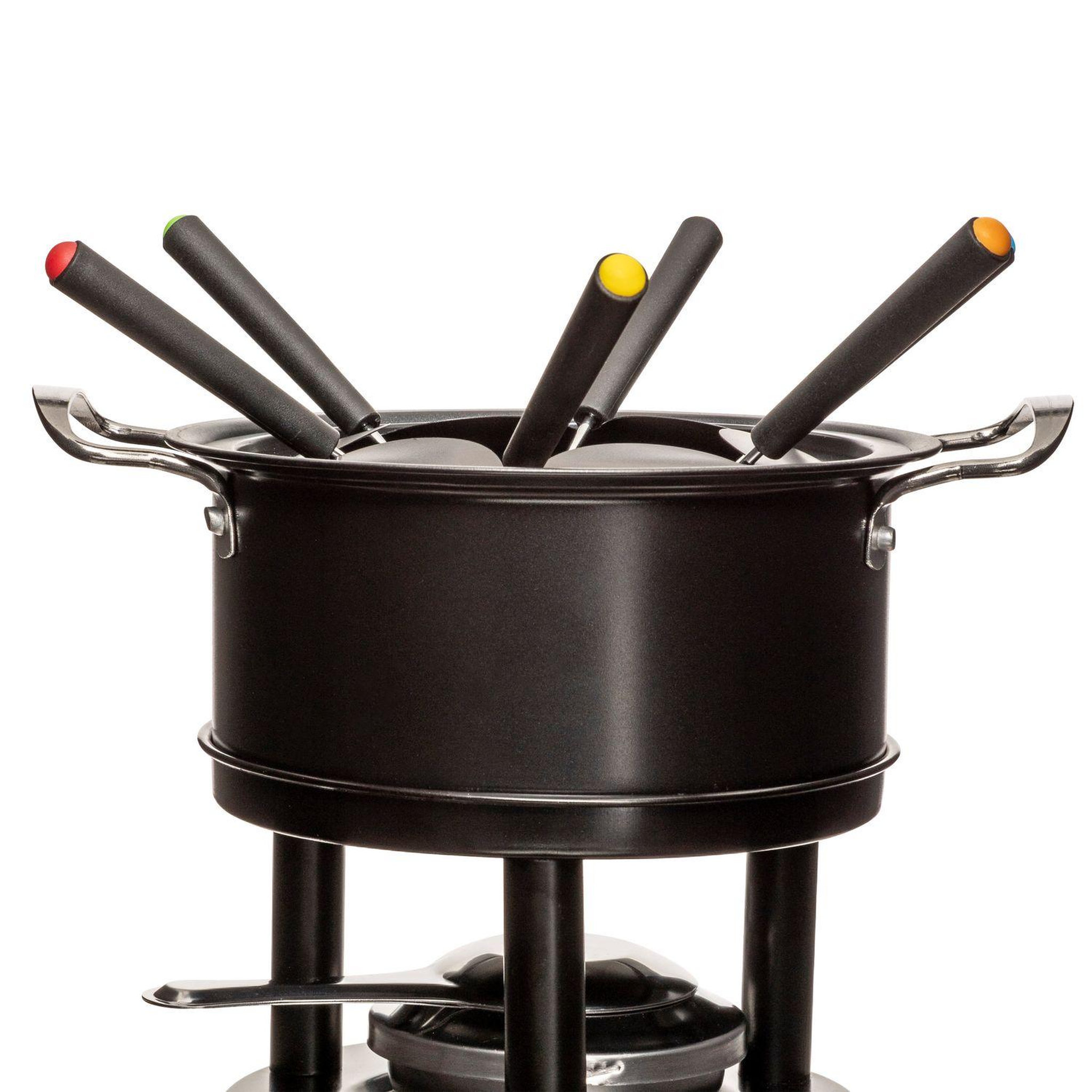 Voir la diapositive 4 : FIVE Service à fondue pour 6 personnes en acier inoxydable - noir