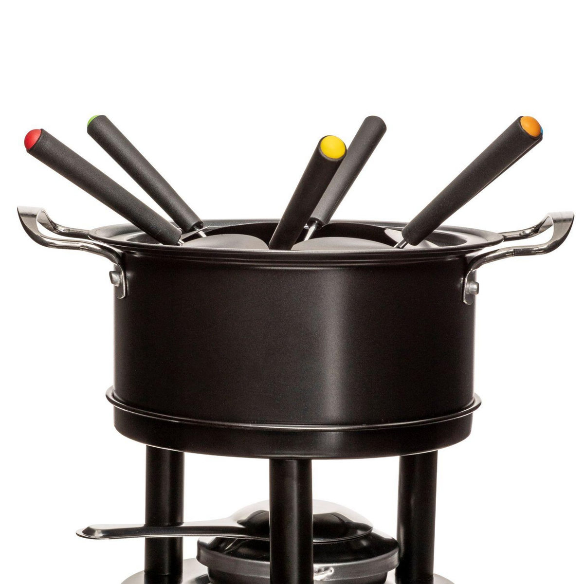 FIVE Service à fondue pour 6 personnes en acier inoxydable - Noir