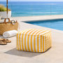 Voir la diapositive 2 : CONCEPT USINE Pouf d'extérieur rayé jaune déperlant et – 55x65x35 cm POSITANO