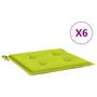 Voir la diapositive 2 : VIDAXL Coussins de chaise de jardin lot de 6 vert vif 40x40x3 cm