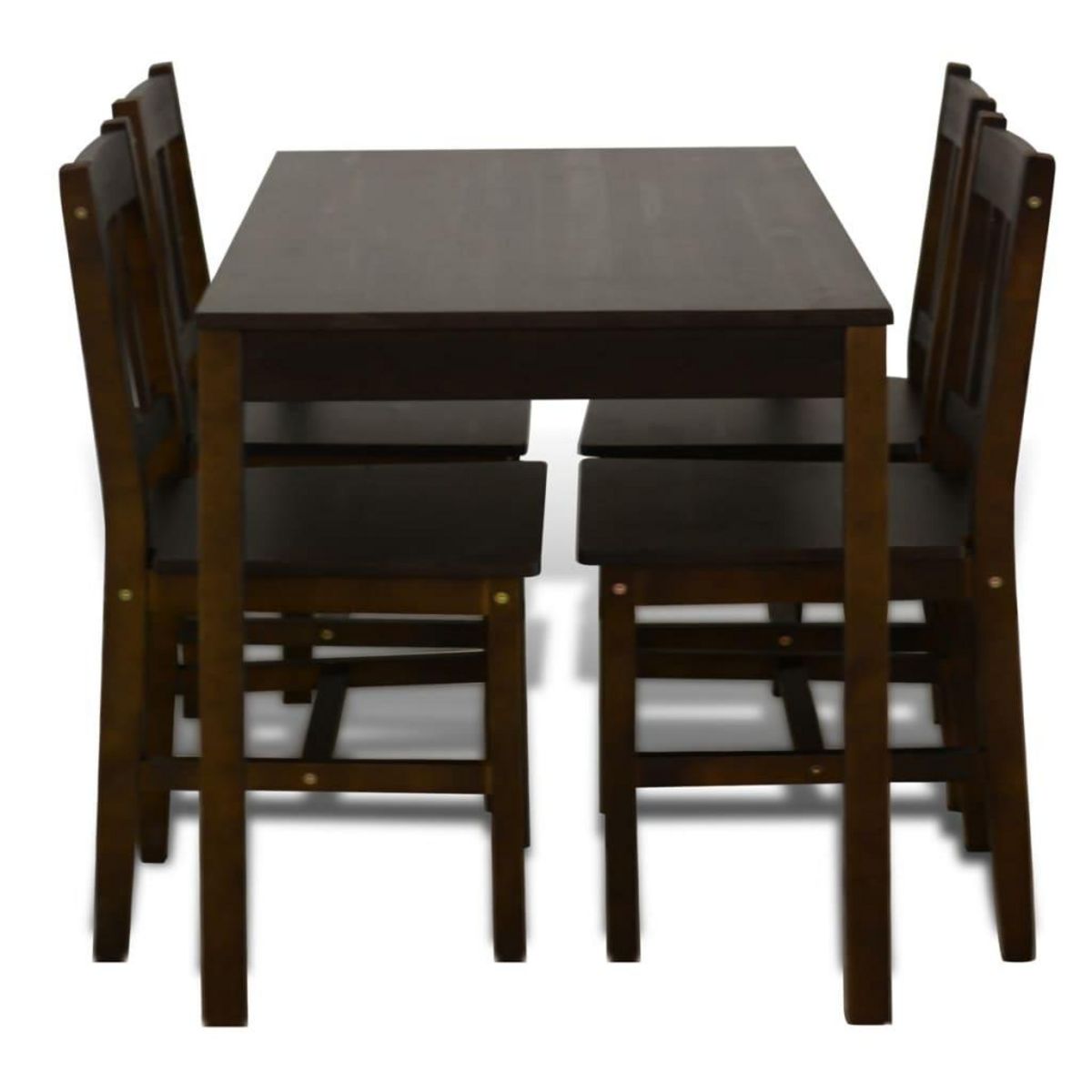VIDAXL Table de salle a manger avec 4 chaises Marron
