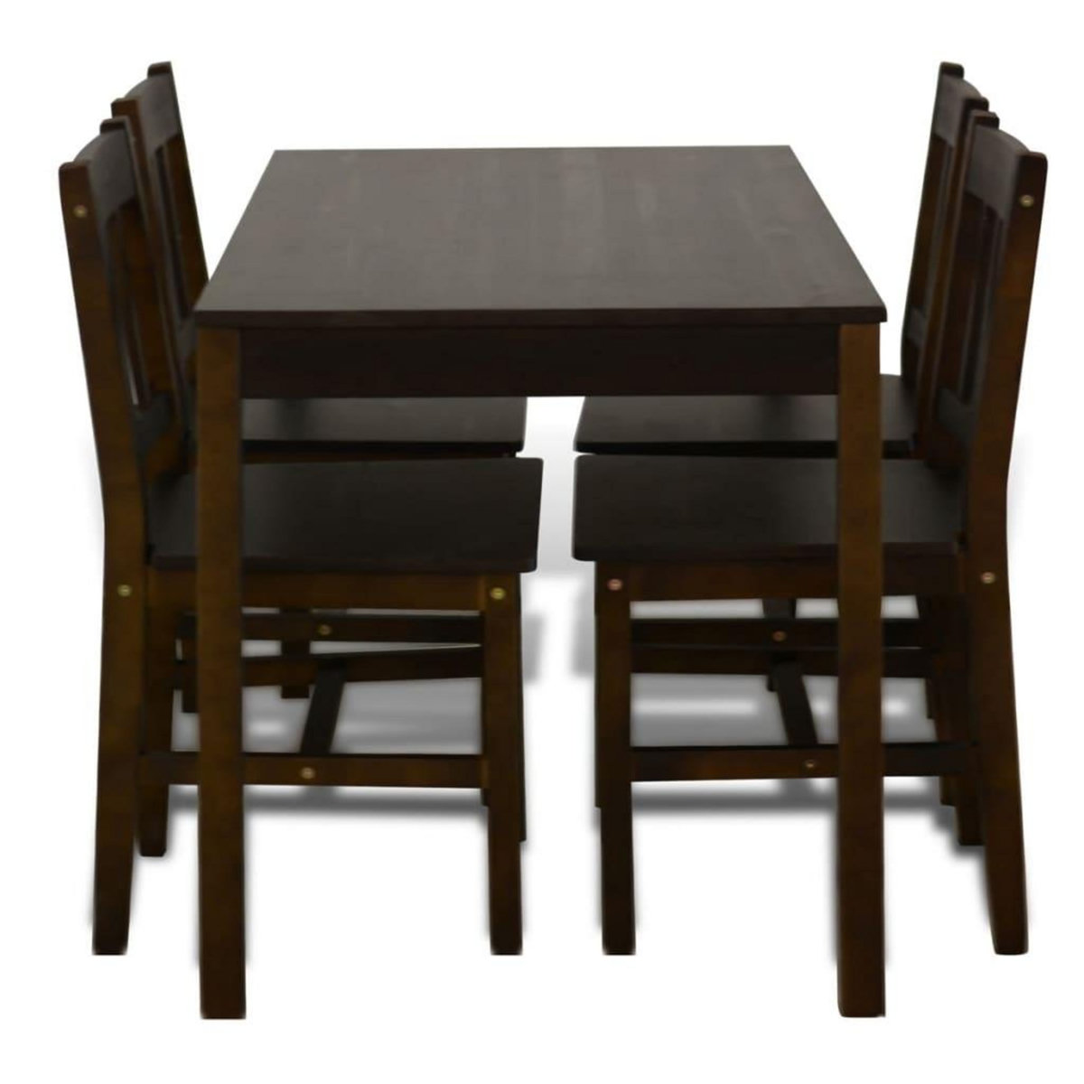 VIDAXL Table de salle a manger avec 4 chaises Marron
