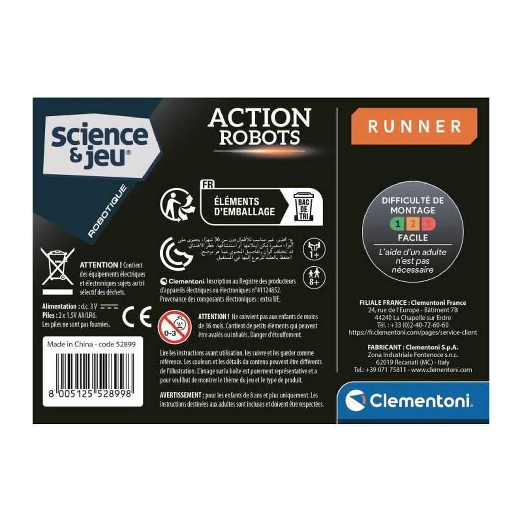 Voir la diapositive 5 : CLEMENTONI Robot éducatif – Action Robot Runner – Clementoni – Jeu scientifique enfant
