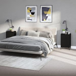 VIDAXL Tables de chevet 2 pcs noir 40x35x70 cm bois d'ingenierie