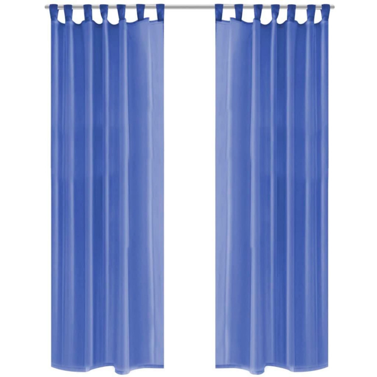 VIDAXL Rideau occultant 2 pcs Voile 140 x 175 cm Bleu royal