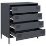 Voir la diapositive 4 : VIDAXL Buffet anthracite 68x39x73,5 cm acier lamine a froid