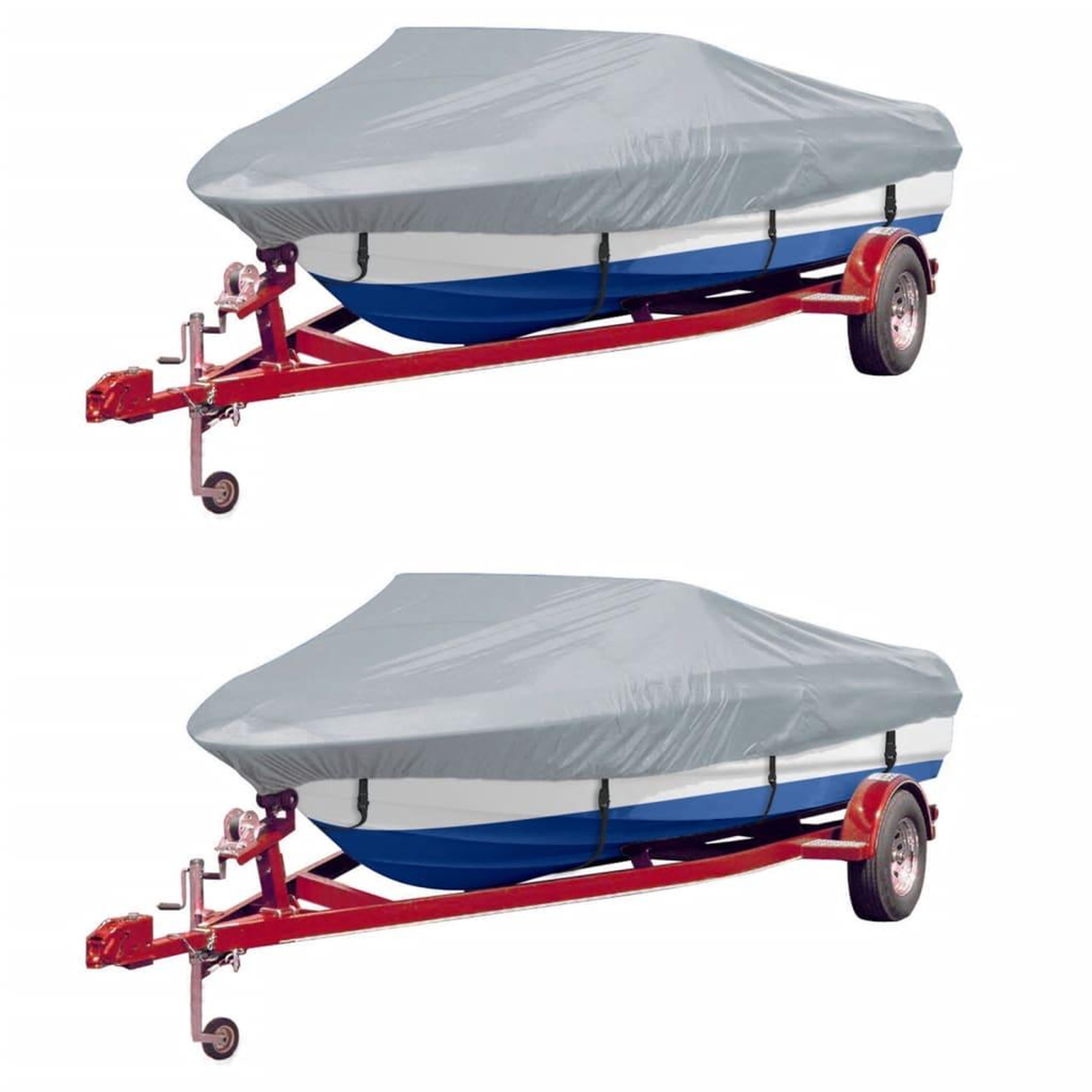 Voir la diapositive 1 : VIDAXL Housses de bateau 2 pcs Gris Longueur 427-488 cm Largeur 173 cm