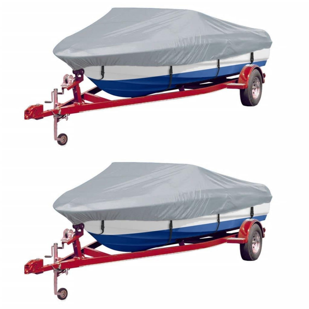 VIDAXL Housses de bateau 2 pcs Gris Longueur 427-488 cm Largeur 173 cm