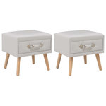 VIDAXL Tables de chevet 2 pcs Blanc 40x35x40 cm Similicuir