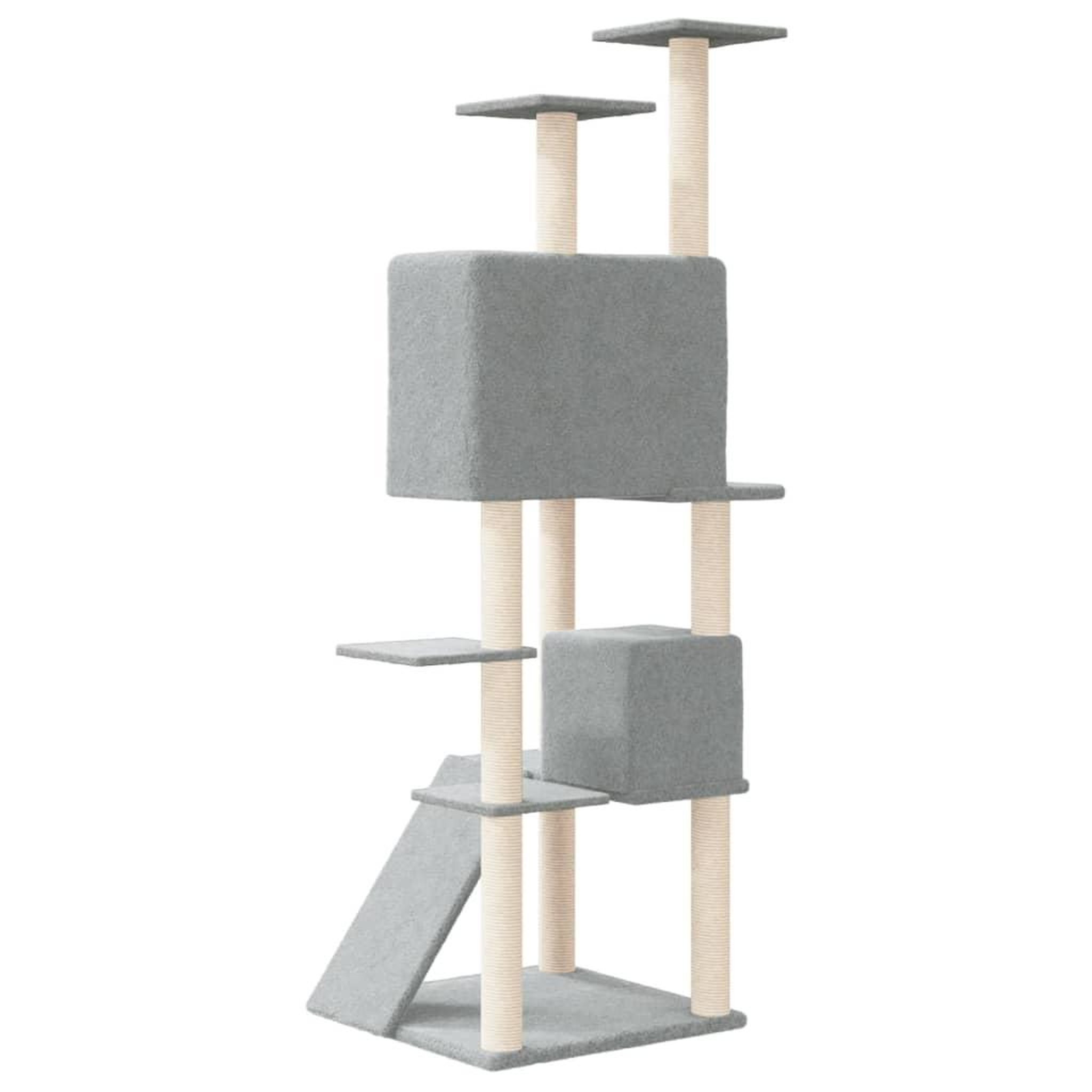 Voir la diapositive 5 : VIDAXL Arbre a chat avec griffoirs en sisal Gris clair 153 cm