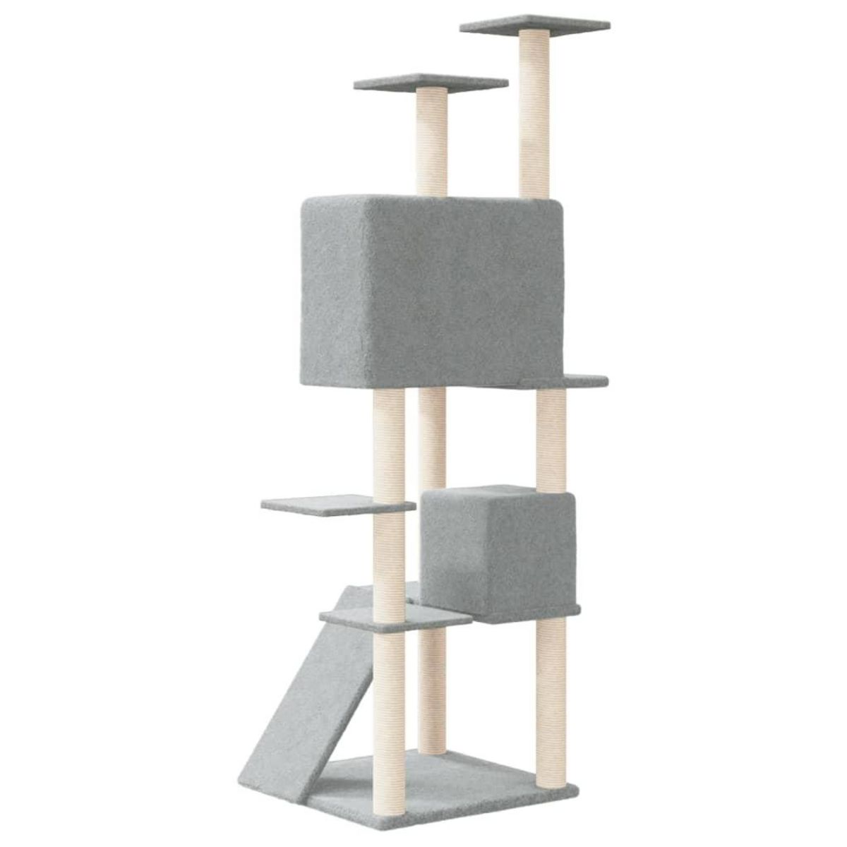 VIDAXL Arbre a chat avec griffoirs en sisal Gris clair 153 cm