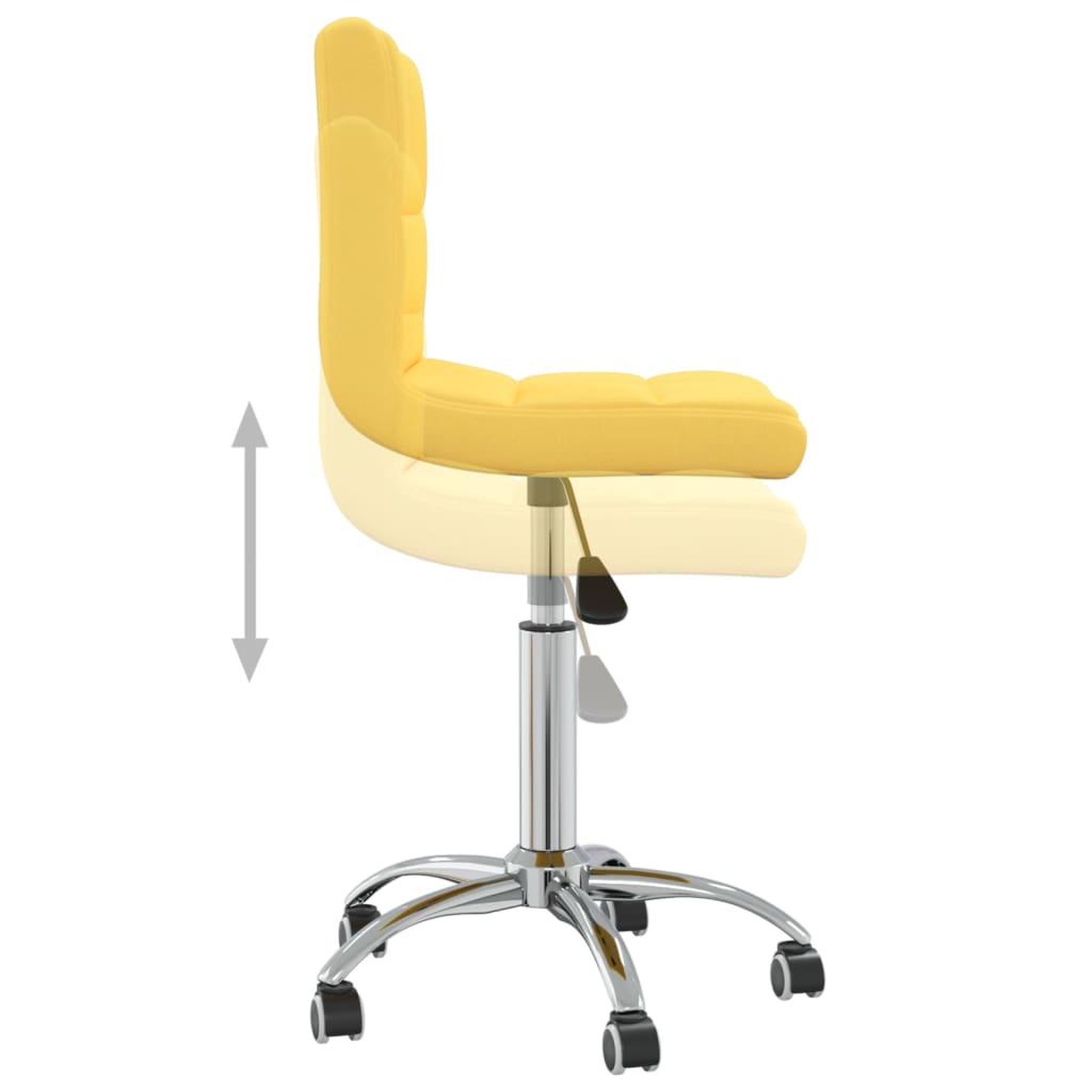 Voir la diapositive 5 : VIDAXL Chaise pivotante de salle a manger Jaune moutarde Tissu