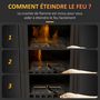 Voir la diapositive 5 : HOMCOM Cheminée bioéthanol sur pieds style néo-rétro poêle 1 brûleur 1,5 L dim. 41L x 25l x 54H cm couverture 20-25 m² noir