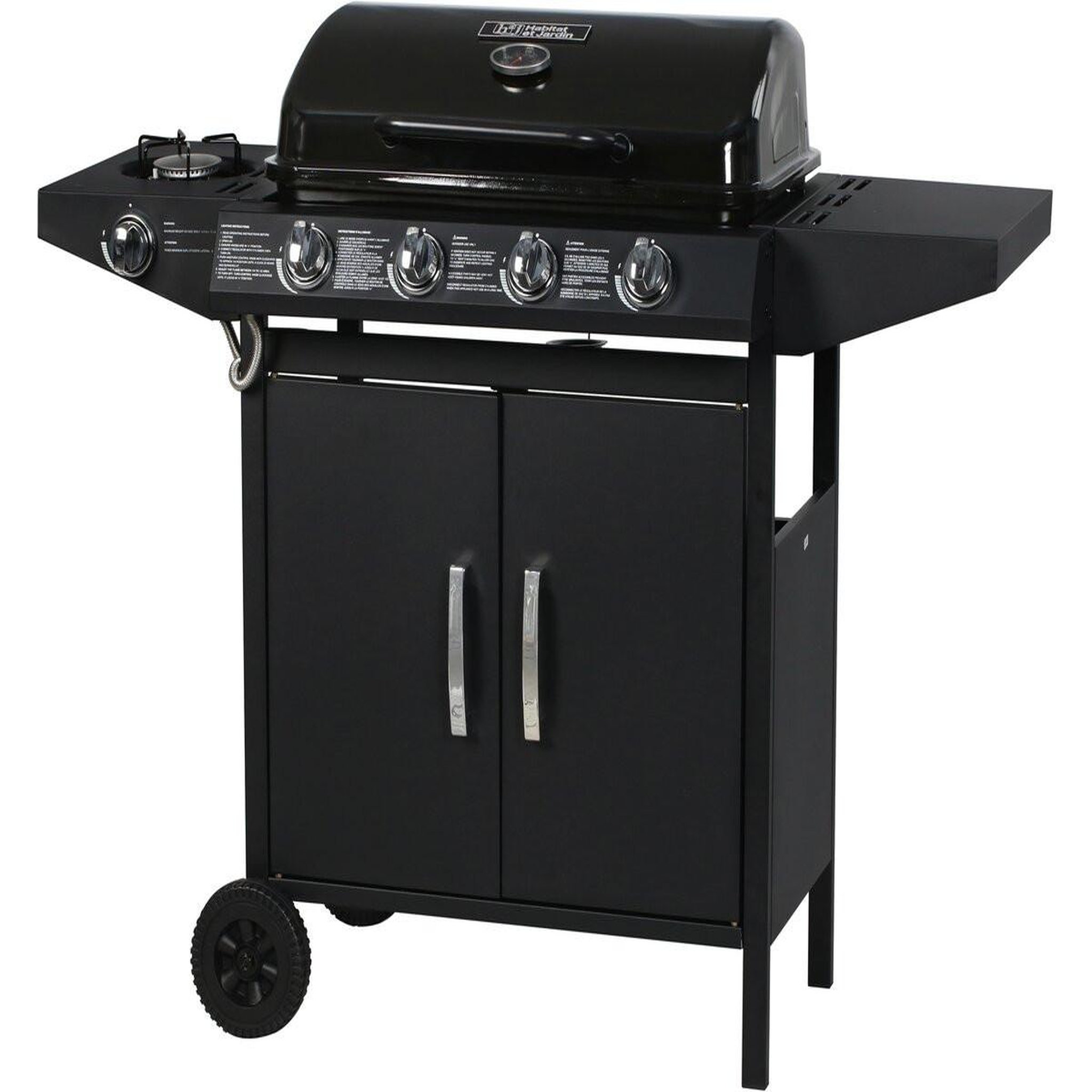 Habitat et Jardin Barbecue gaz  festa 5  - 5 brûleurs dont 1 latéral - 12.9 kw- noir