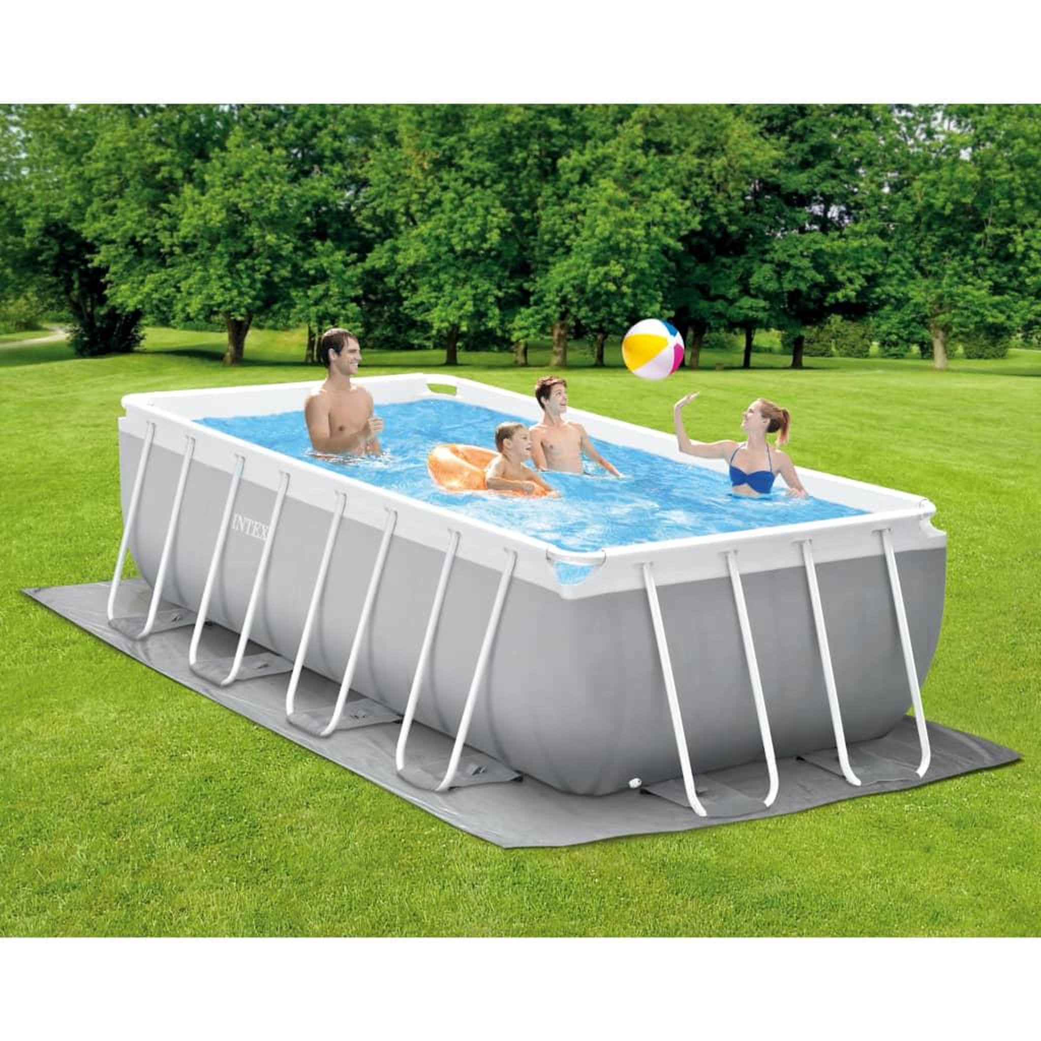 Voir la diapositive 1 : INTEX Intex Ensemble de piscine Prism Frame Rectangulaire 400x200x122 cm